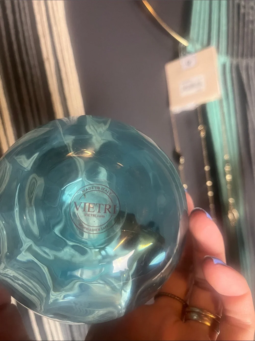 Vietri Hibiscus Glass Bud Vase, Aqua